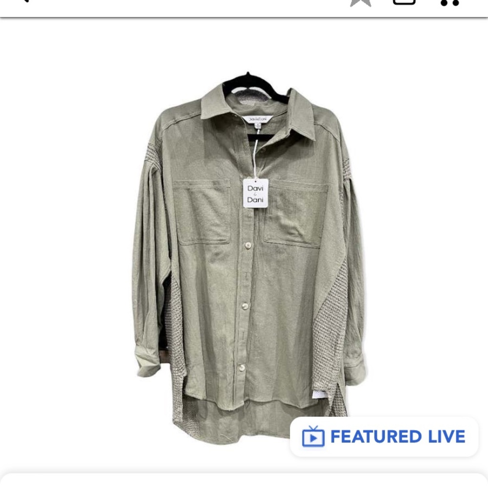 Davi and Dani Olive Shacket size 2XL